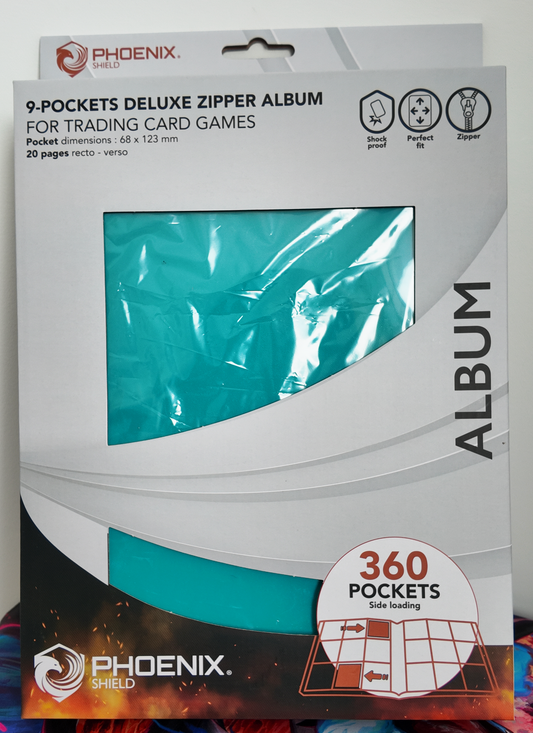 Classeur Turquoise 9 cases avec Zip - Phoenix Shield