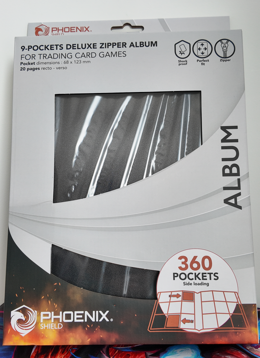 Classeur Noir 9 cases avec Zip - Phoenix Shield